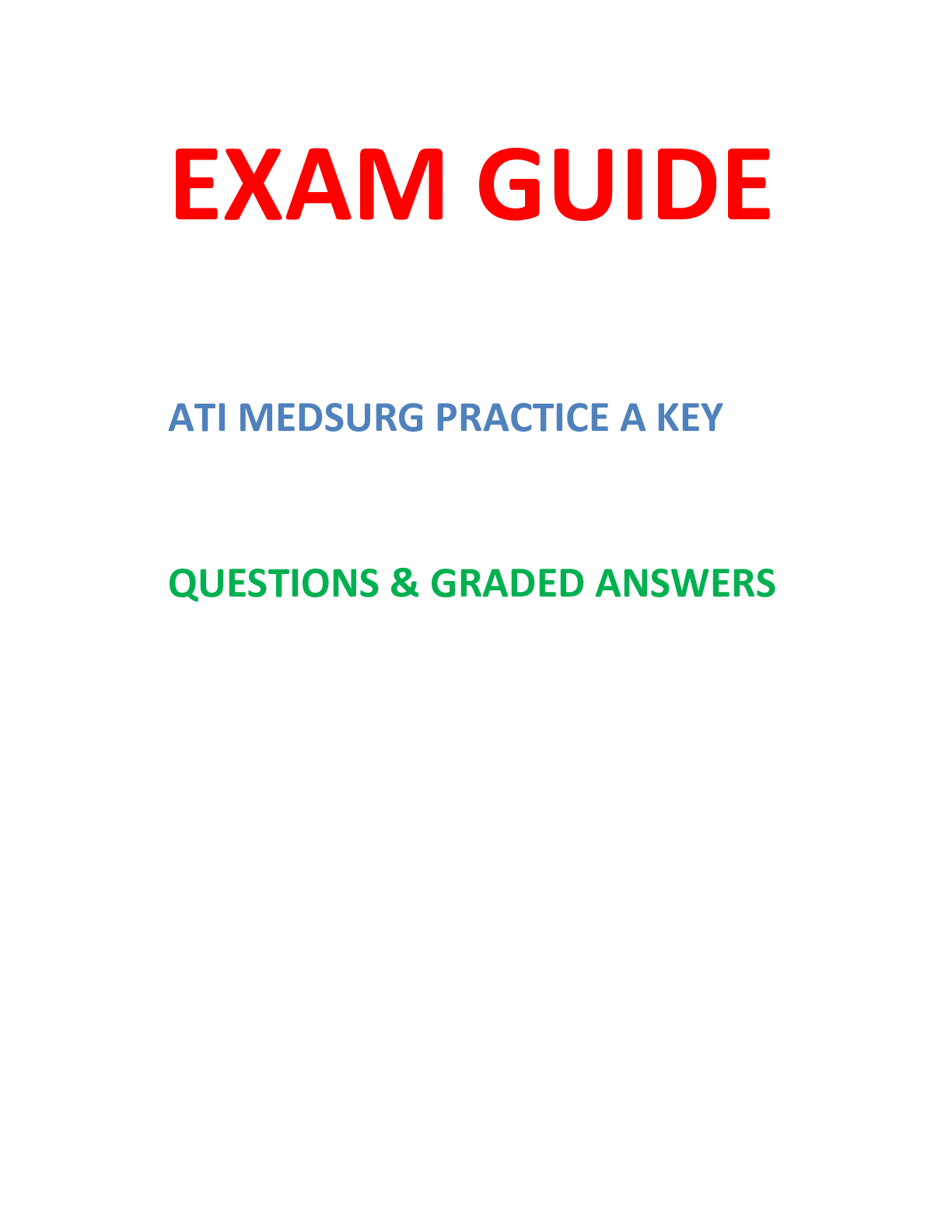 Preview image for ATI MEDSURG PRACTICE A KEY